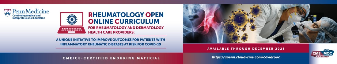 ROOC for Rheumatology and Dermatology Healthcare Providers: A Unique Initiative to Improve Outcomes for Patients with Inflammatory Rheumatic Diseases at Risk for COVID-19 Banner